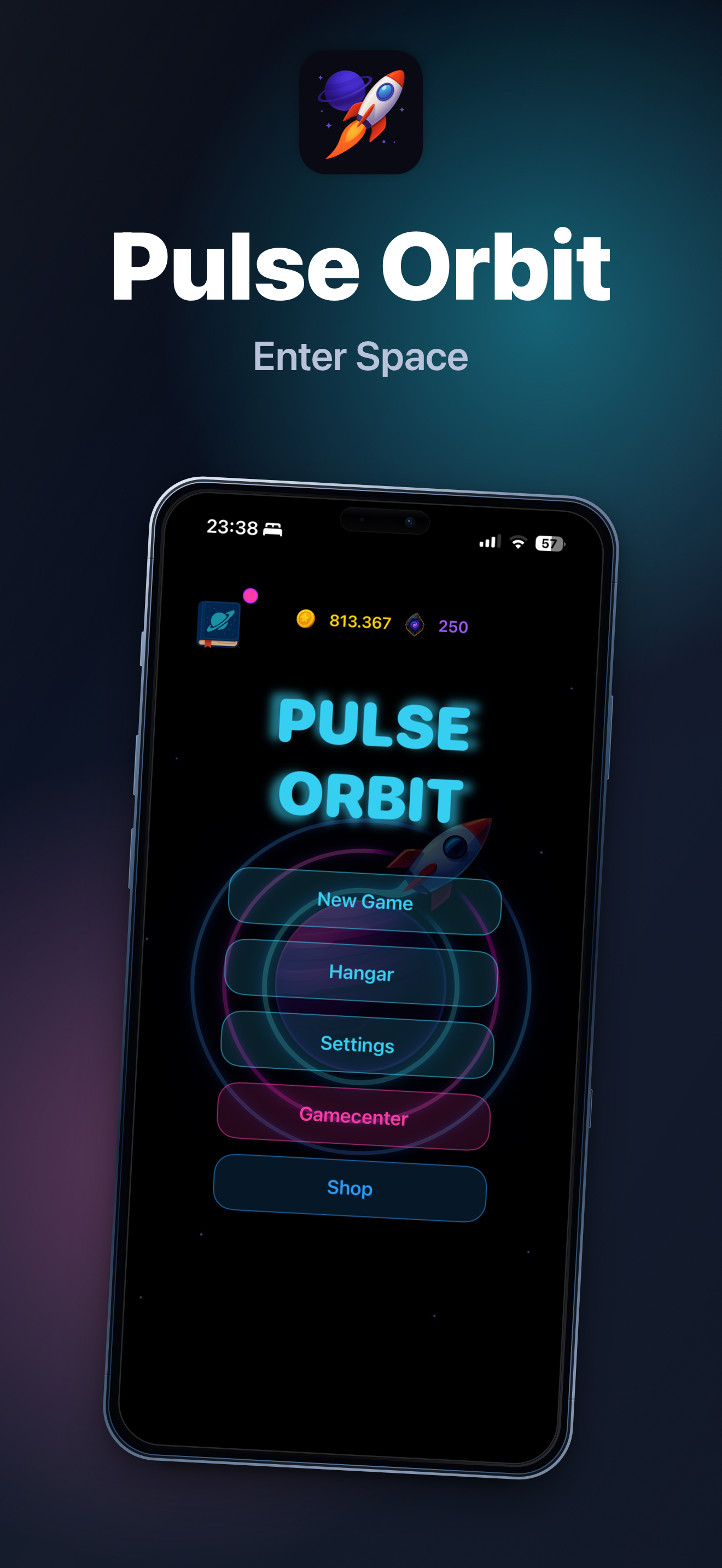 A finished mobile app store screenshot layout