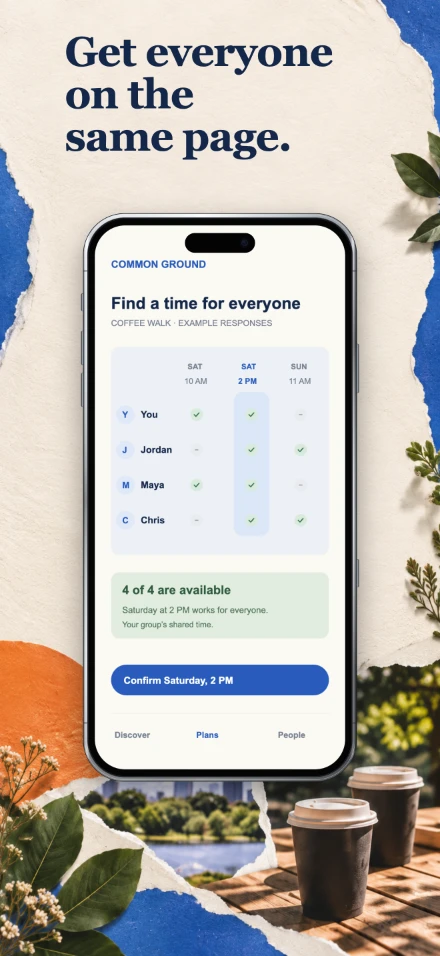 Common Ground, screen 4: Get everyone on the same page.