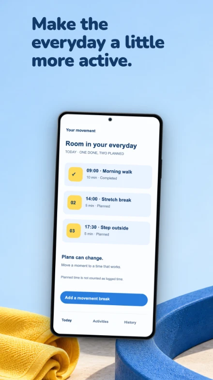 Daily Motion, screen 3: Make the everyday a little more active.