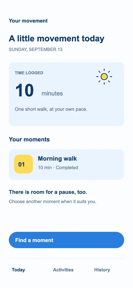The original fictional Daily Motion app screen