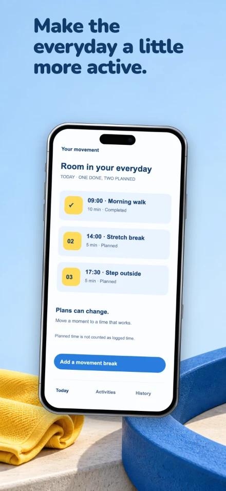 Daily Motion, screen 3: Make the everyday a little more active.