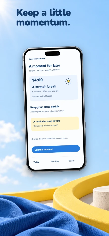 Daily Motion, screen 5: Keep a little momentum.