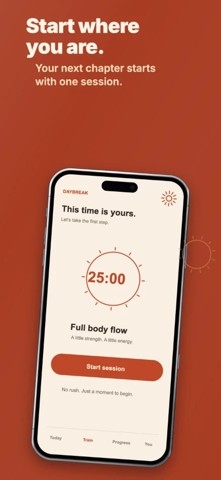 Daybreak, screen 5: Start where you are.