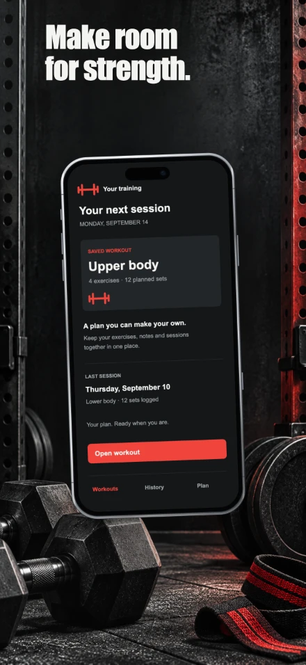 Form & Force, screen 1: Make room for strength.