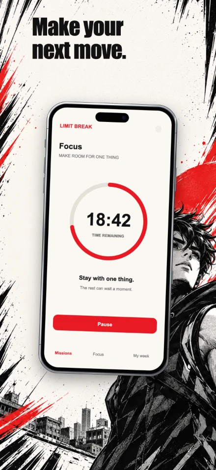 Limit Break, screen 3: Make your next move.
