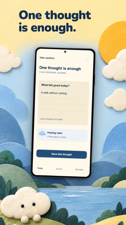 Little Weather, screen 3: One thought is enough.