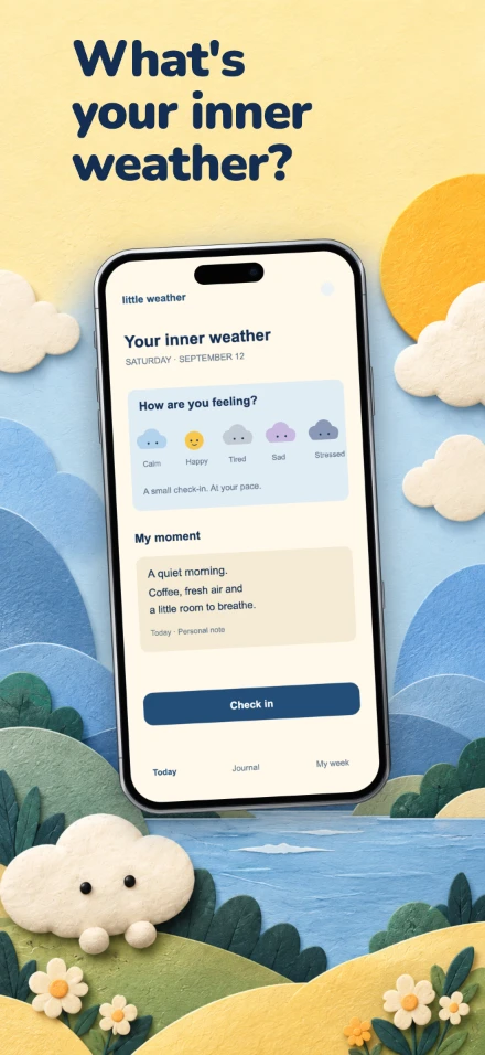 Little Weather, screen 1: What's your inner weather?