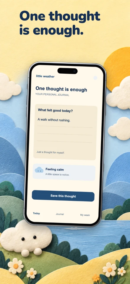 Little Weather, screen 3: One thought is enough.