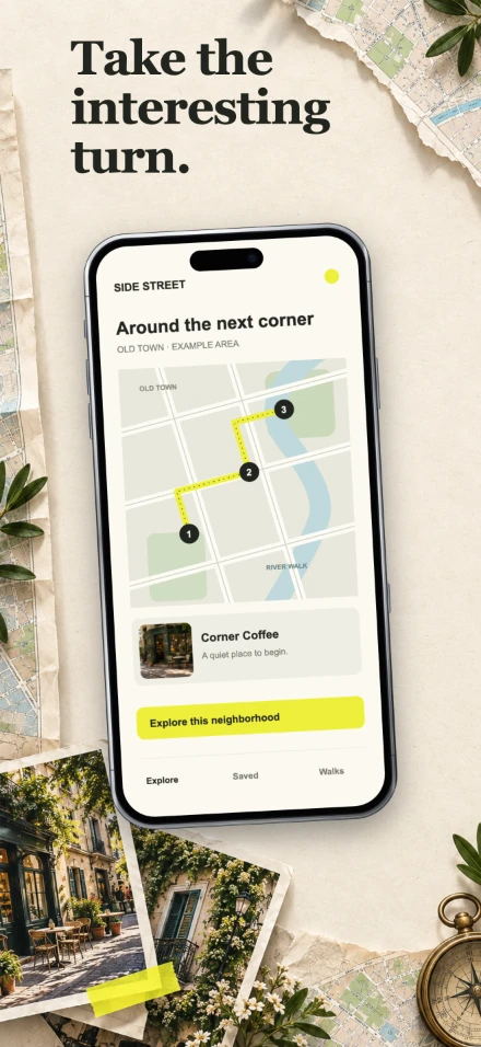 Side Street, screen 1: Take the interesting turn.