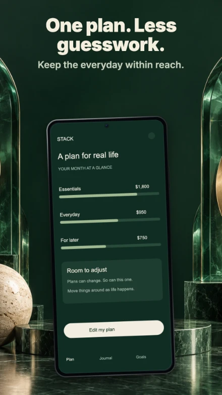Stack, screen 4: One plan. Less guesswork.