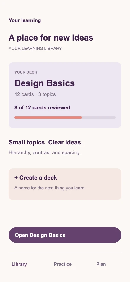 The original fictional Study Bloom app screen