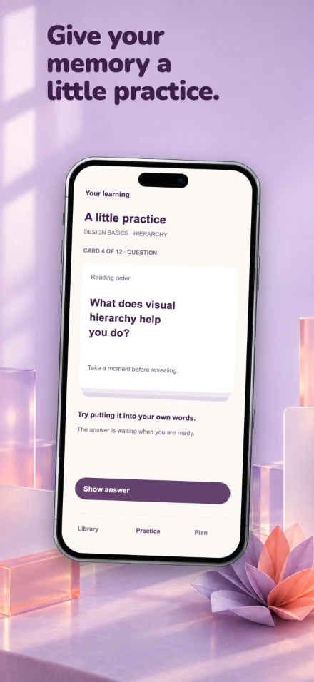 Study Bloom, screen 3: Give your memory a little practice.