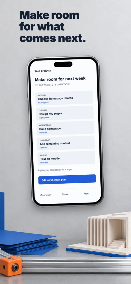 Work in Progress, screen 5: Make room for what comes next.